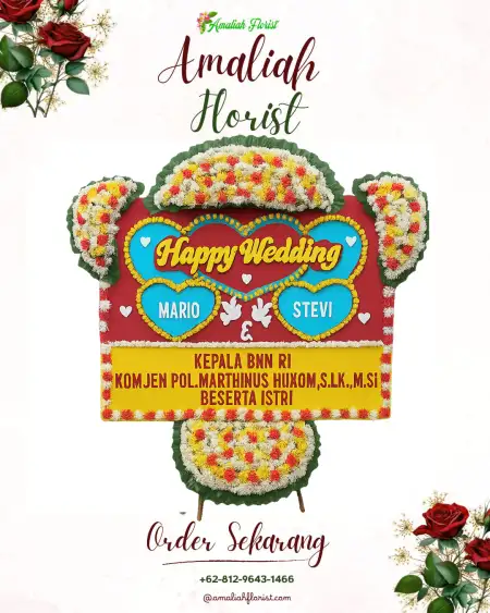 Papan Bunga Pernikahan Melak